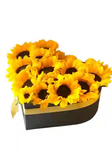 Caja Corazón De Girasoles