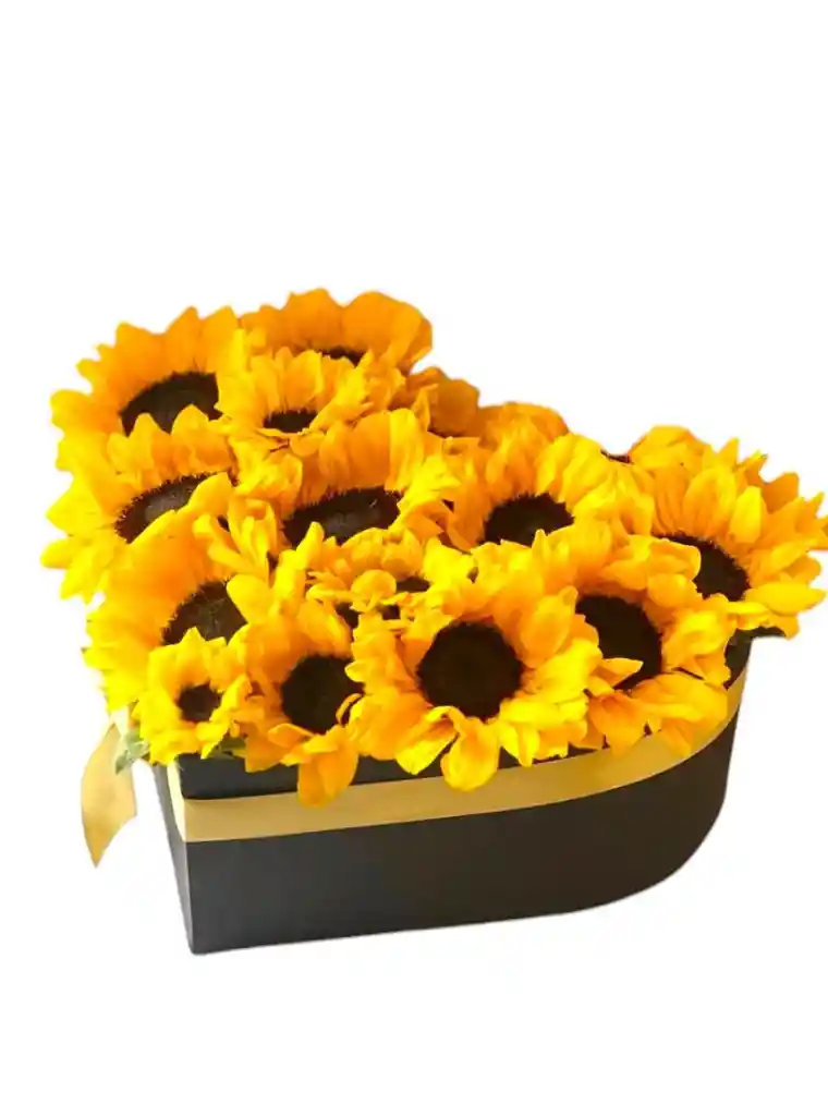 Caja Corazón De Girasoles
