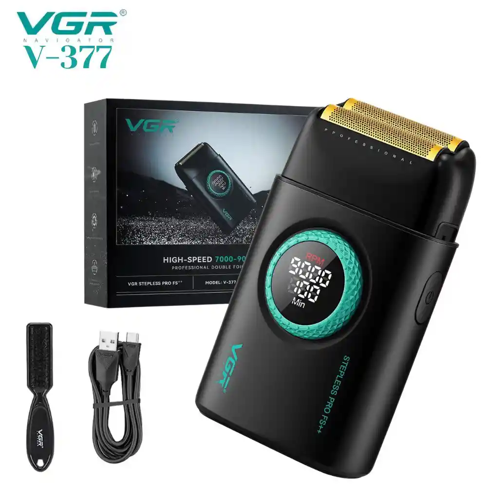 Maquina Rasuradora De Afeitar Shaver Vgr V-377 Negra