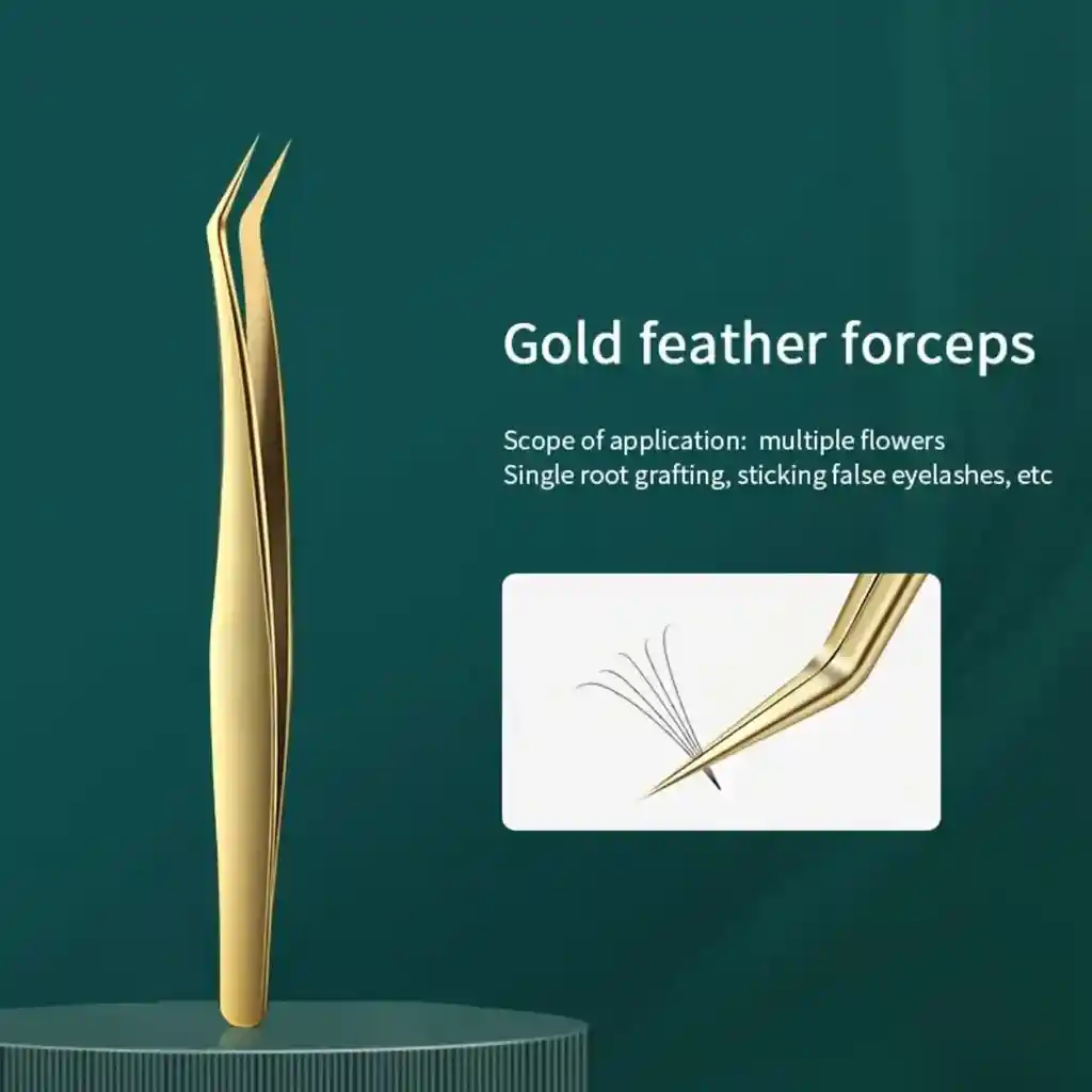 Pinza 3d Ruso Gold Para Pestañas Pelo A Pelo