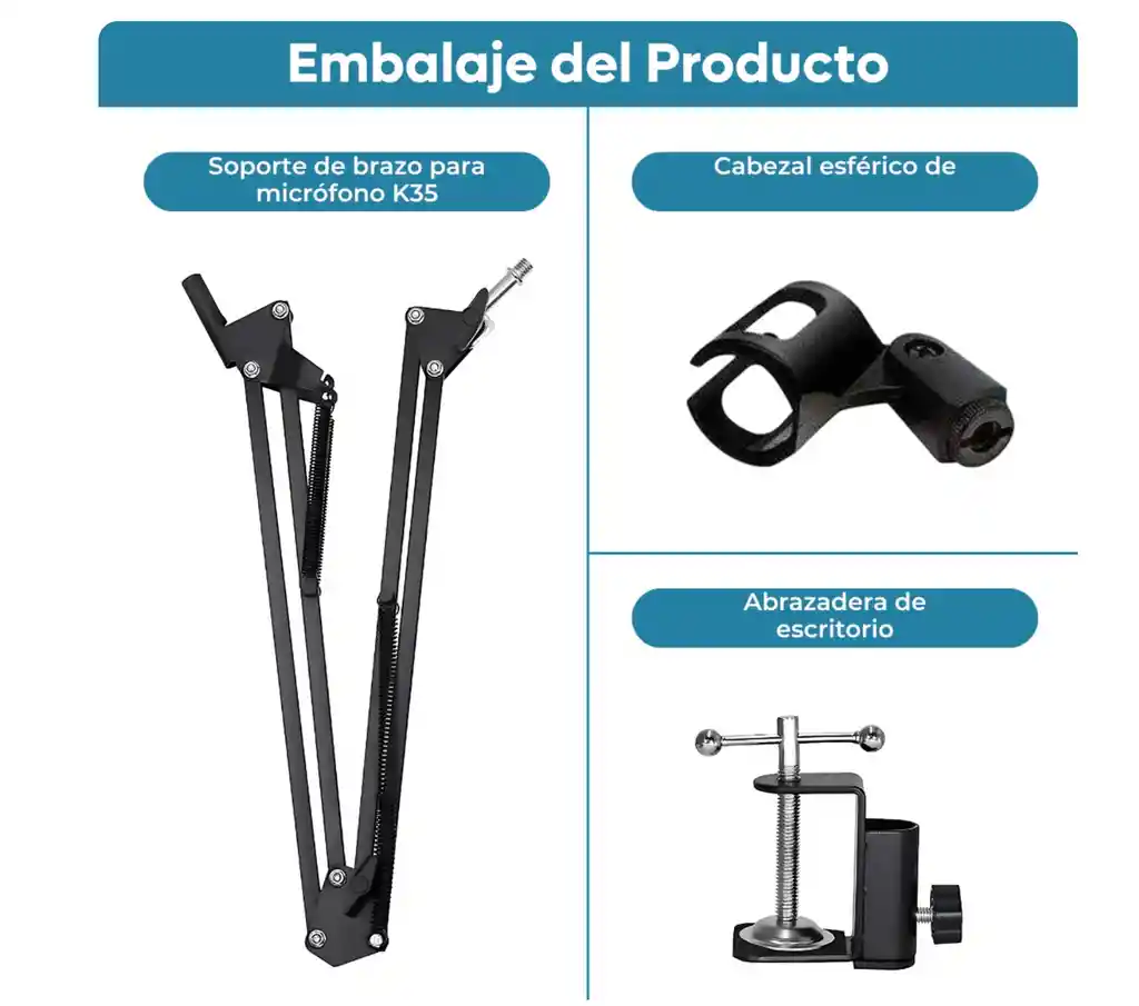 Soporte Micrófono Para Escritorio Con Brazo Ajustable