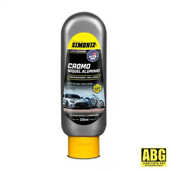 Desmanchador Brillador Cromo Niquel Aluminio Simoniz X120ml