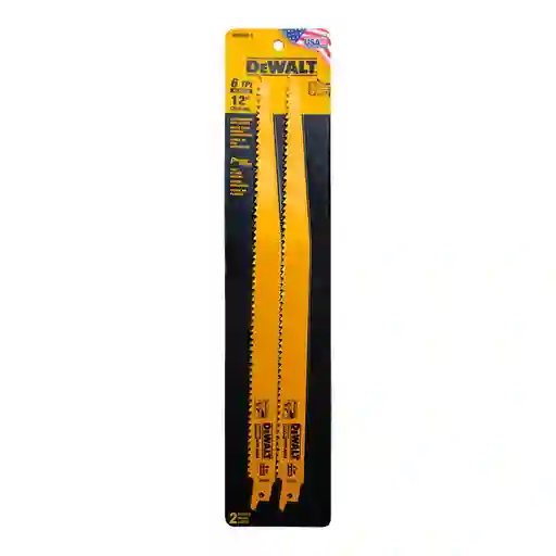 Juego De 2 Seguetas P/sierra Sable 12" X 6 Dientes Xpulg. Dewalt Dw4804-2::z