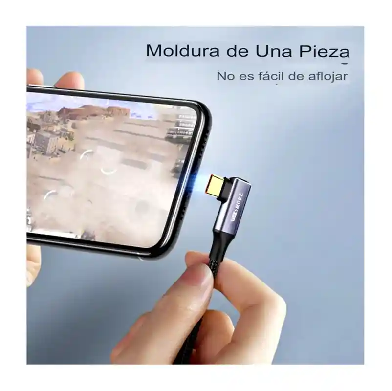 Cable De Datos Tipo C A Tipo C Pd240w Hasta 480 Mbps Gris