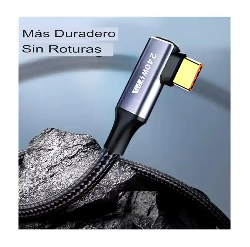 Cable De Datos Tipo C A Tipo C Pd240w Hasta 480 Mbps Gris