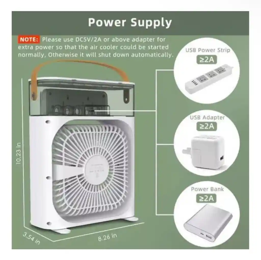 Aire Acondicionado Portátil Humificador Ventilador Ambiente