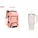 Maleta Bolso Para Pc Laptop Viajero Multifuncional Con Termo Rosa