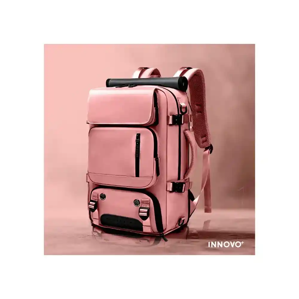 Maleta Bolso Para Pc Laptop Viajero Multifuncional Con Termo Rosa