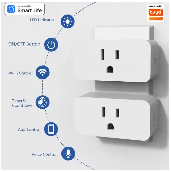 Enchufe Tomacorriente Inteligente Smart Plug Wifi Rectangulo