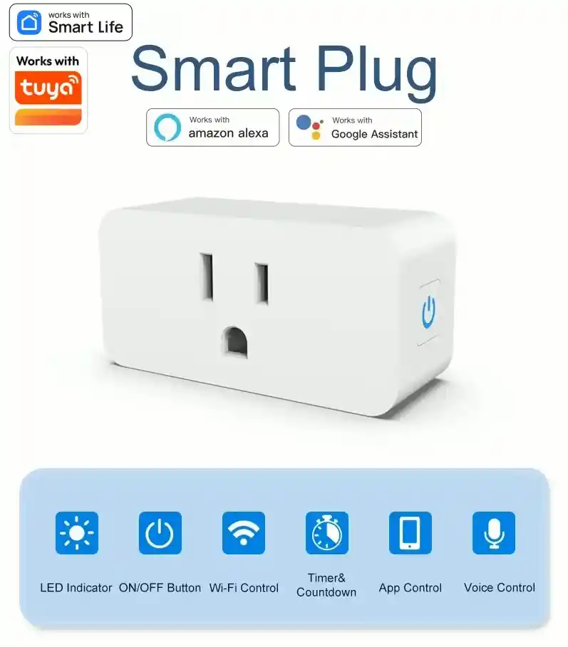Enchufe Tomacorriente Inteligente Smart Plug Wifi Rectangulo
