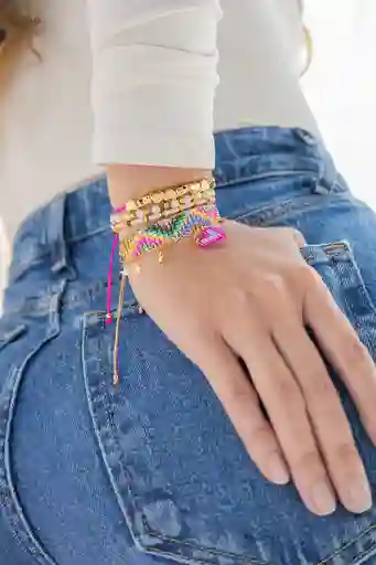 Set Pulseras Fucsia Ambar