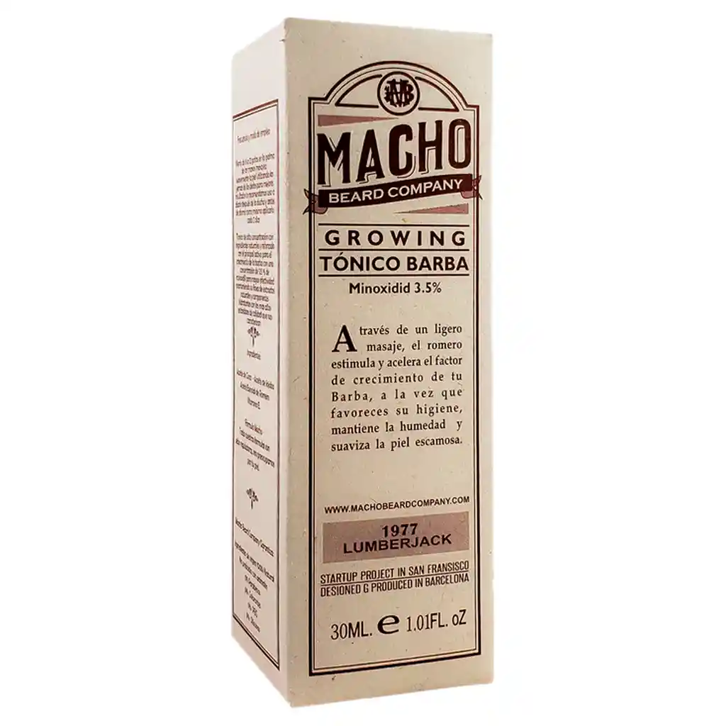 Tónico Macho Beard Company Crecimiento Barba Tratamiento