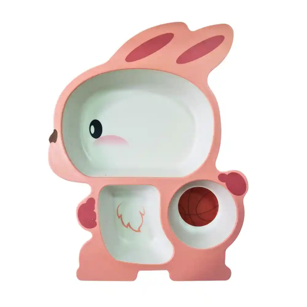 Vajilla Infantil De Fibra De Bambú Conejo