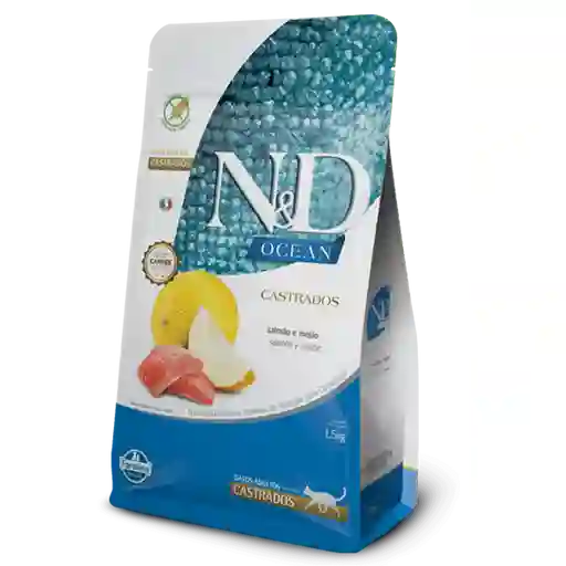 Alimento Seco Nd Ocean Feline Adult Castrado Salmón 1.5kg