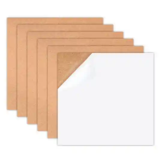 Laminas Corcho Autoadhesivas 30 Cm X 30 Cm Grosor 5 Mm 6 Unidades