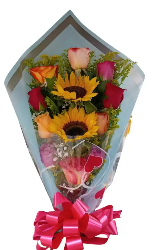 Ramo De Flores Más Chocolate+ Pin Feliz Dia De La Mujer