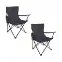 Silla Plegable Con Portavasos Camping Negro