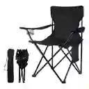 Silla Plegable Con Portavasos Camping Negro