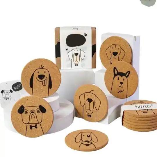 Portavasos De Corcho Dogs Cute Set X 6 Unidades