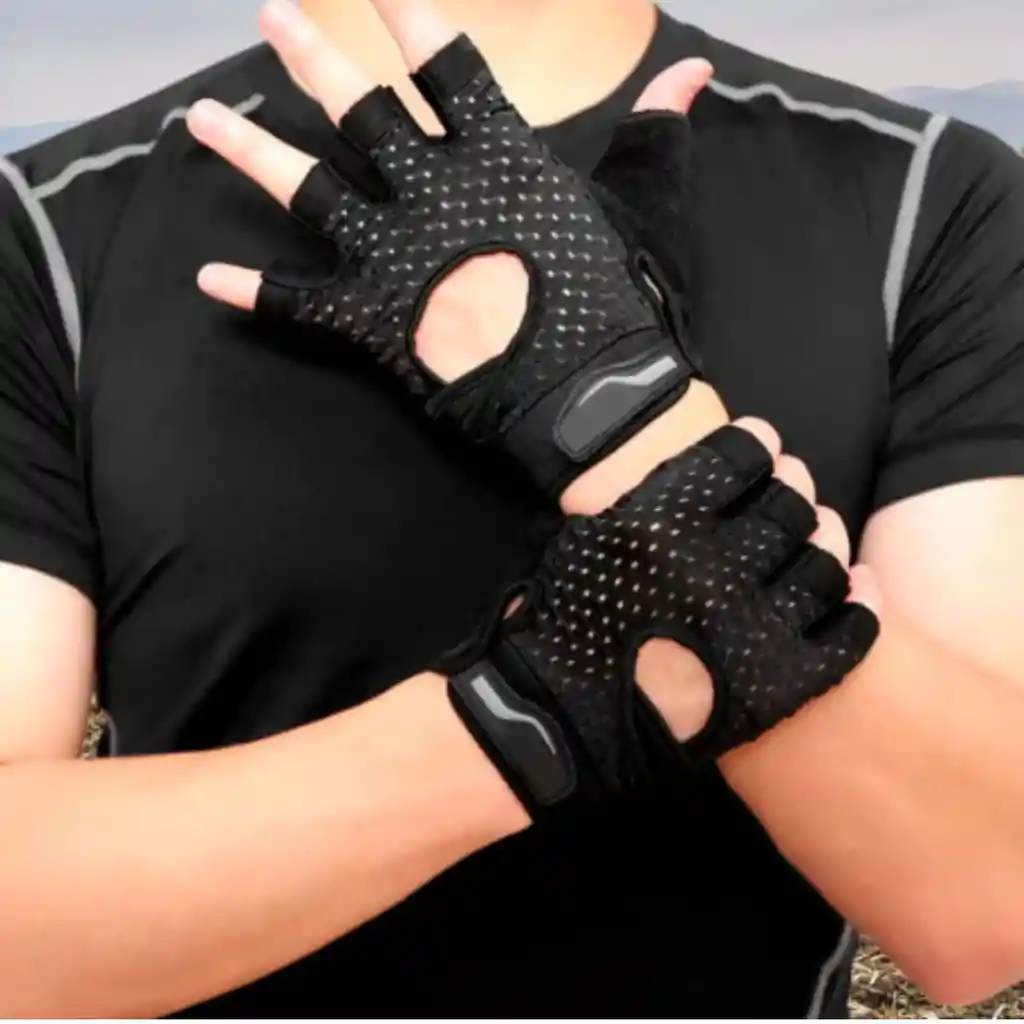 Guantes Medio Dedo Antideslizantes Ejercicio Deporte