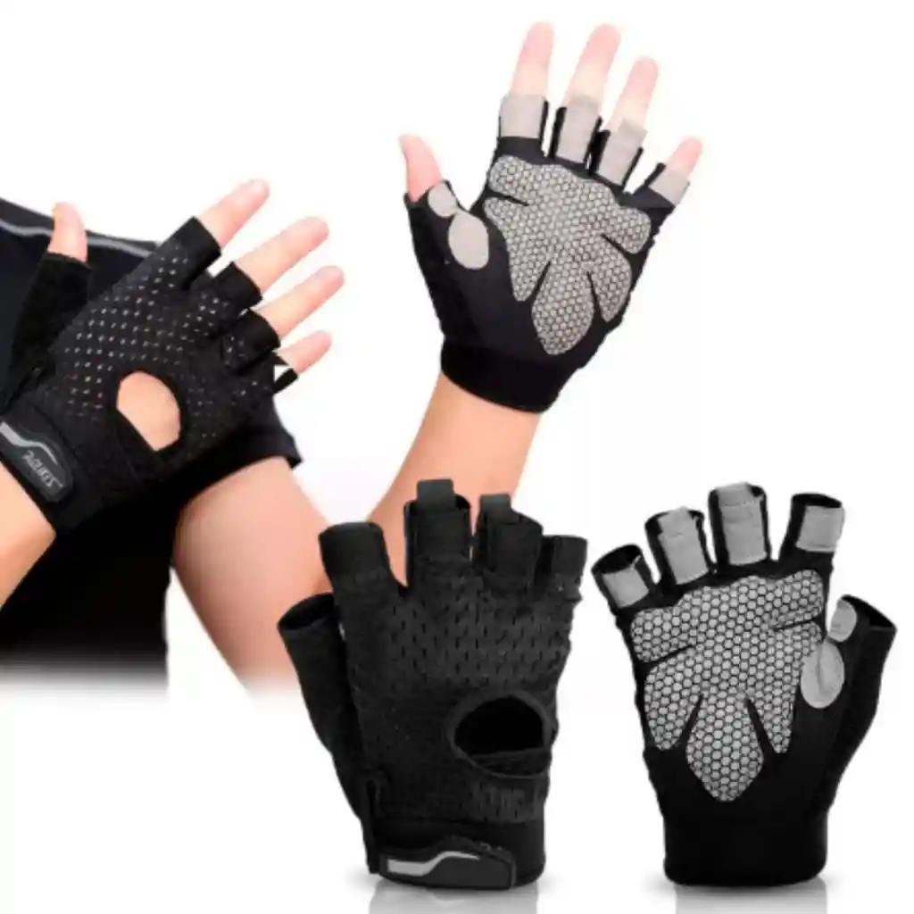 Guantes Medio Dedo Antideslizantes Ejercicio Deporte