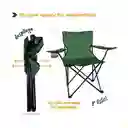 Silla Plegable Con Portavasos Camping Verde