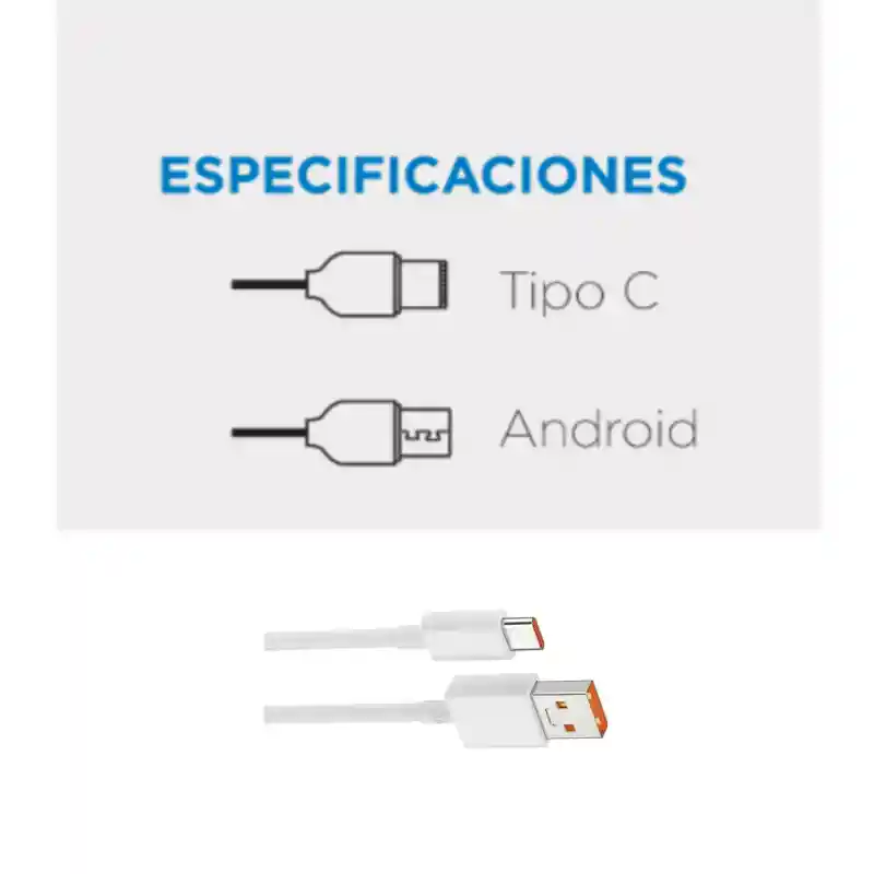 Kit Cargador Original Xiaomi 67w Carga Rápida Usb A Tipo C Con Cable Tipo C