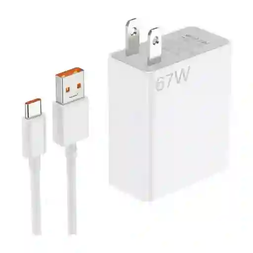 Kit Cargador Original Xiaomi 67w Carga Rápida Usb A Tipo C Con Cable Tipo C