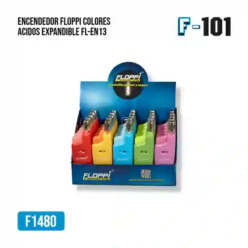 Encendedor Floppi Colores Acidos Expandible Fl-en13