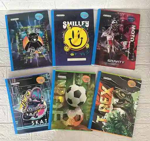 Cuaderno Cocido 100h Linea Niño Torreon Con Stickers