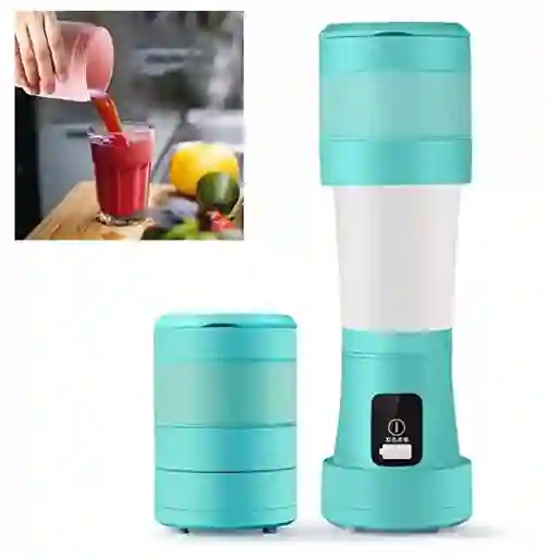 Mini Licuadora Plegable 450ml Celeste