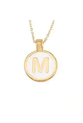 Ave María Cadena Con Dije Letra "m"