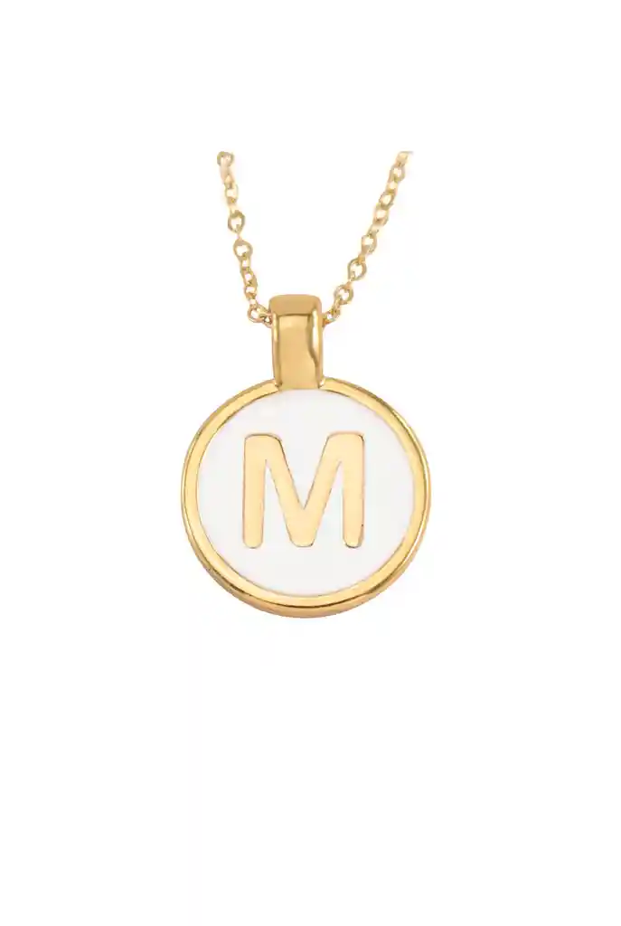 Ave María Cadena Con Dije Letra "m"