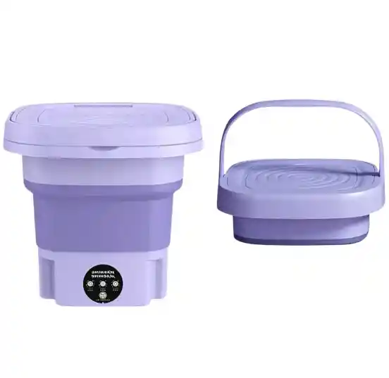 Mini Lavadora Portátil De Ropa Plegable Morado
