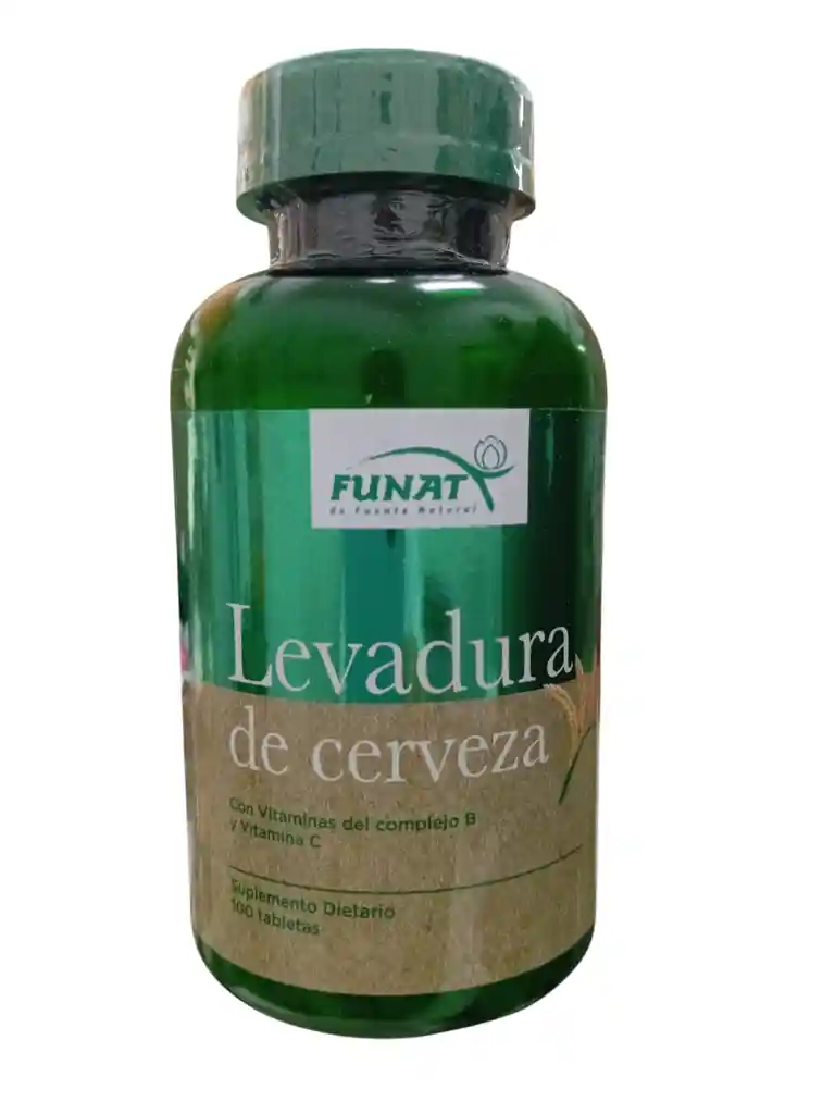 Levadura De Cerveza Con Vitaminas Del Complejo B Y Vitamina C X 100 Tabletas Funat