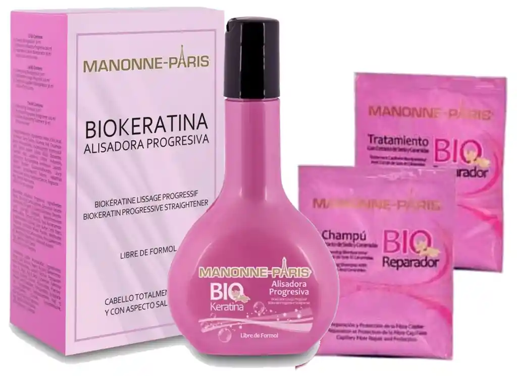 Keratina Kit Manonne-paris (biokeratina + Shampoo + Tratamiento)