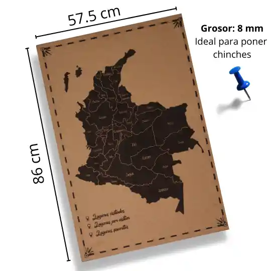Mapa De Colombia En Corcho