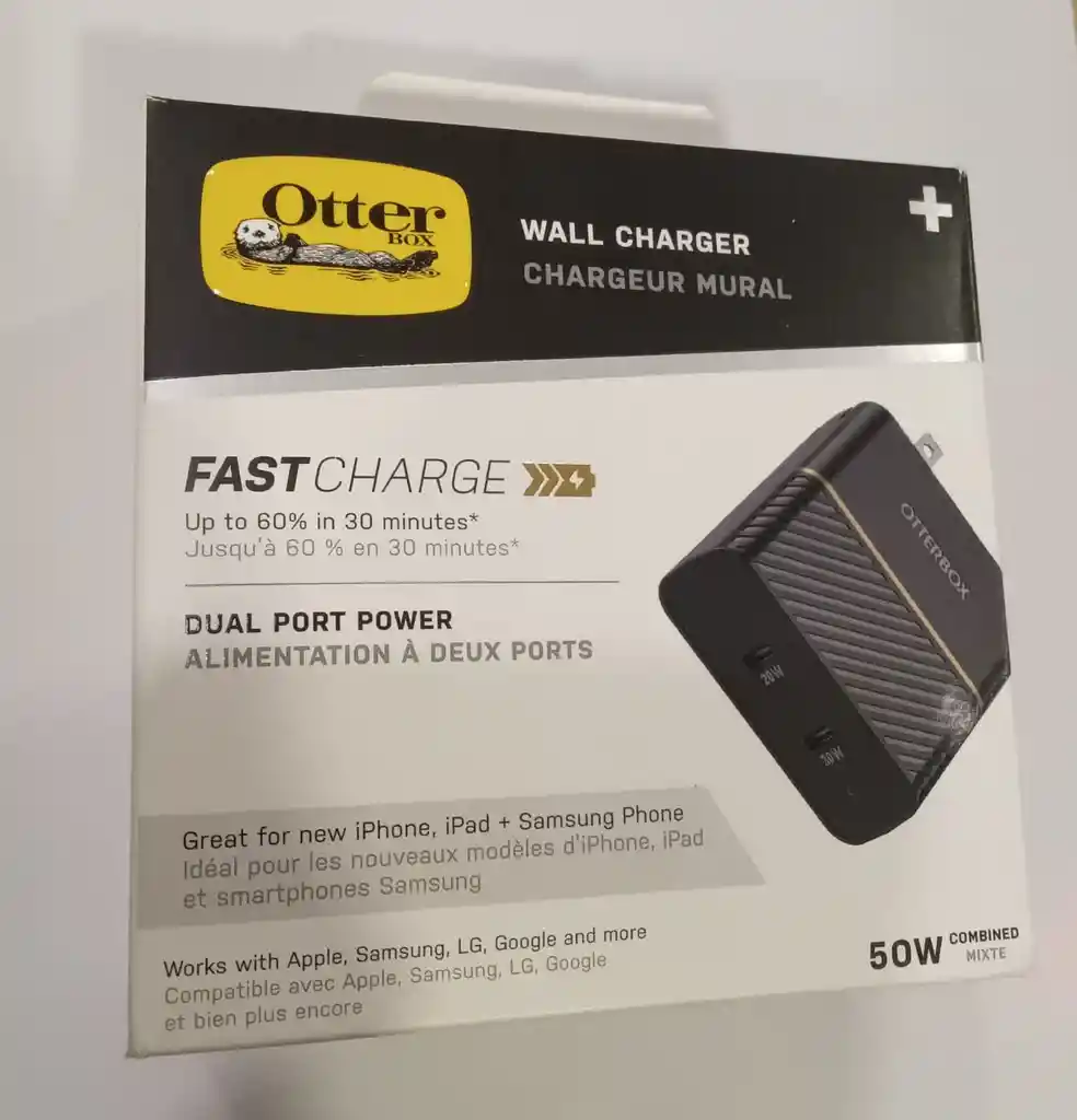 Cargador Otterbox Negro Carga Rapida 50w
