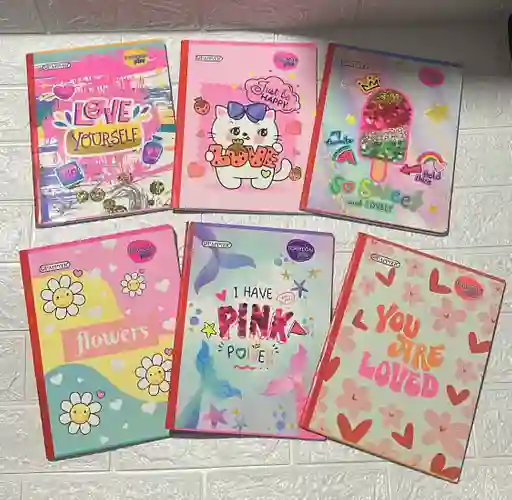 Cuaderno Cocido 50h Cuadros Niña Torreon Con Stickers