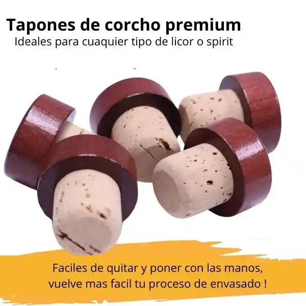 Tapones De Corcho Savabrown En Forma De T Para Botellas De Licor (set X 500 Unidad)