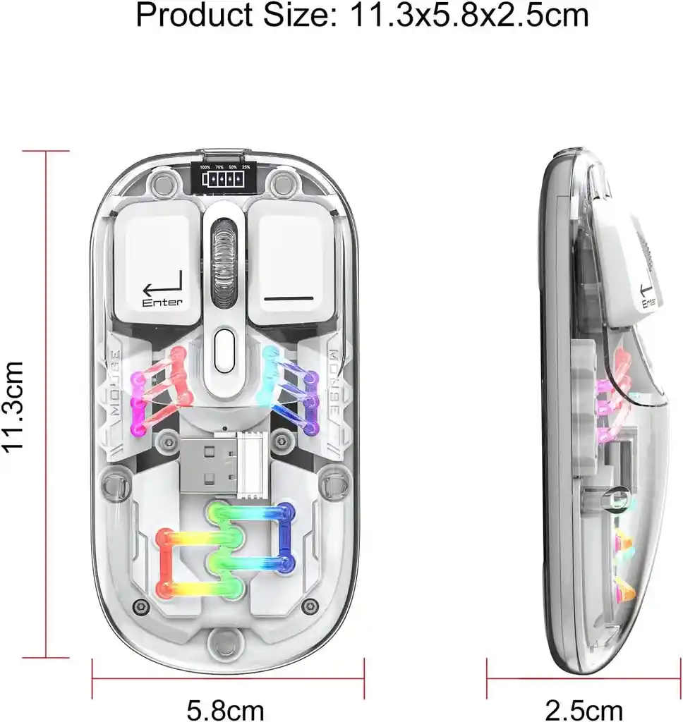 Mouse Dual Inalámbrico Bluetooth Wb112 Rosa