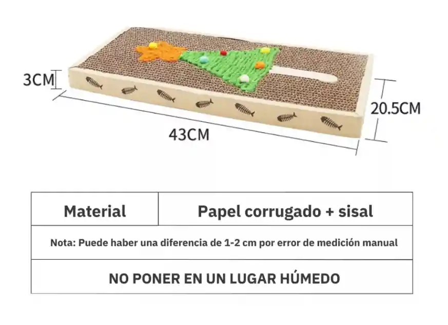 Juguete Para Gatos Rascador Plano