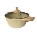 Olla Mediana Antiadherente Revestimiento De Granito Aluminio 24cm