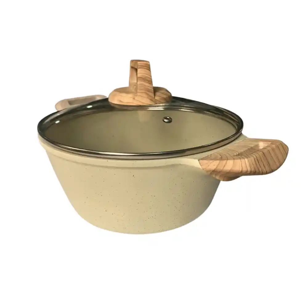 Olla Mediana Antiadherente Revestimiento De Granito Aluminio 24cm