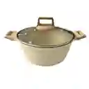 Olla Mediana Antiadherente Revestimiento De Granito Aluminio 24cm