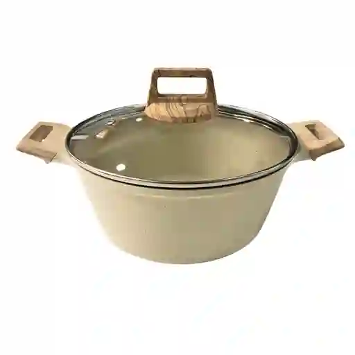 Olla Mediana Antiadherente Revestimiento De Granito Aluminio 24cm