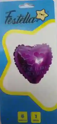 Globo Metalizado Corazon 6" Te Quiero Mucho Ref. 6 X 1