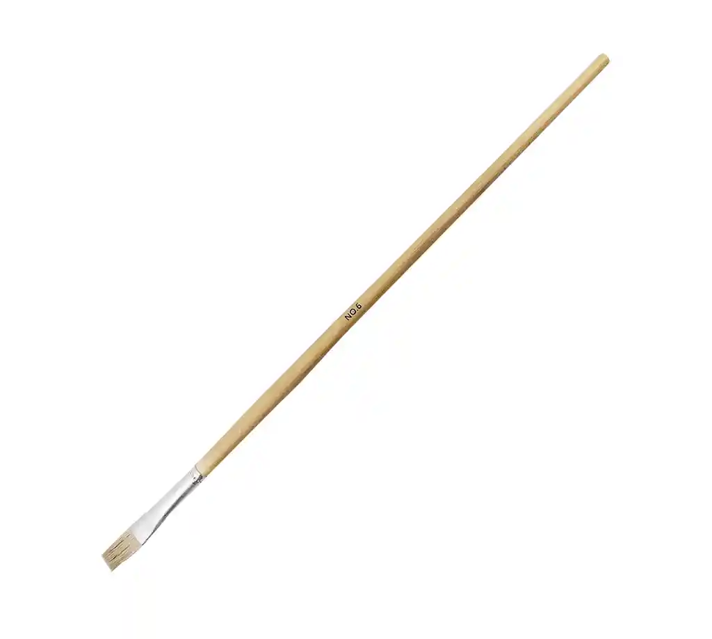 Pincel Plano #6 Madera