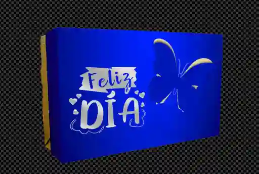 Caja Obsequio Pequeña Metalizada Mariposa Azul X 1 Unidad