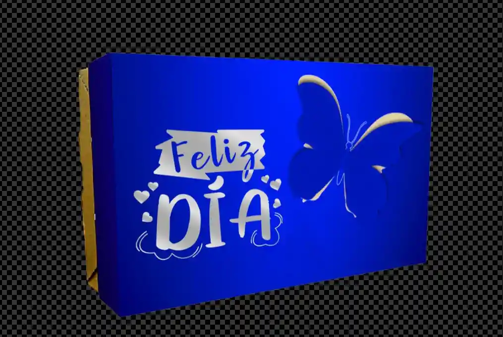 Caja Obsequio Pequeña Metalizada Mariposa Azul X 1 Unidad